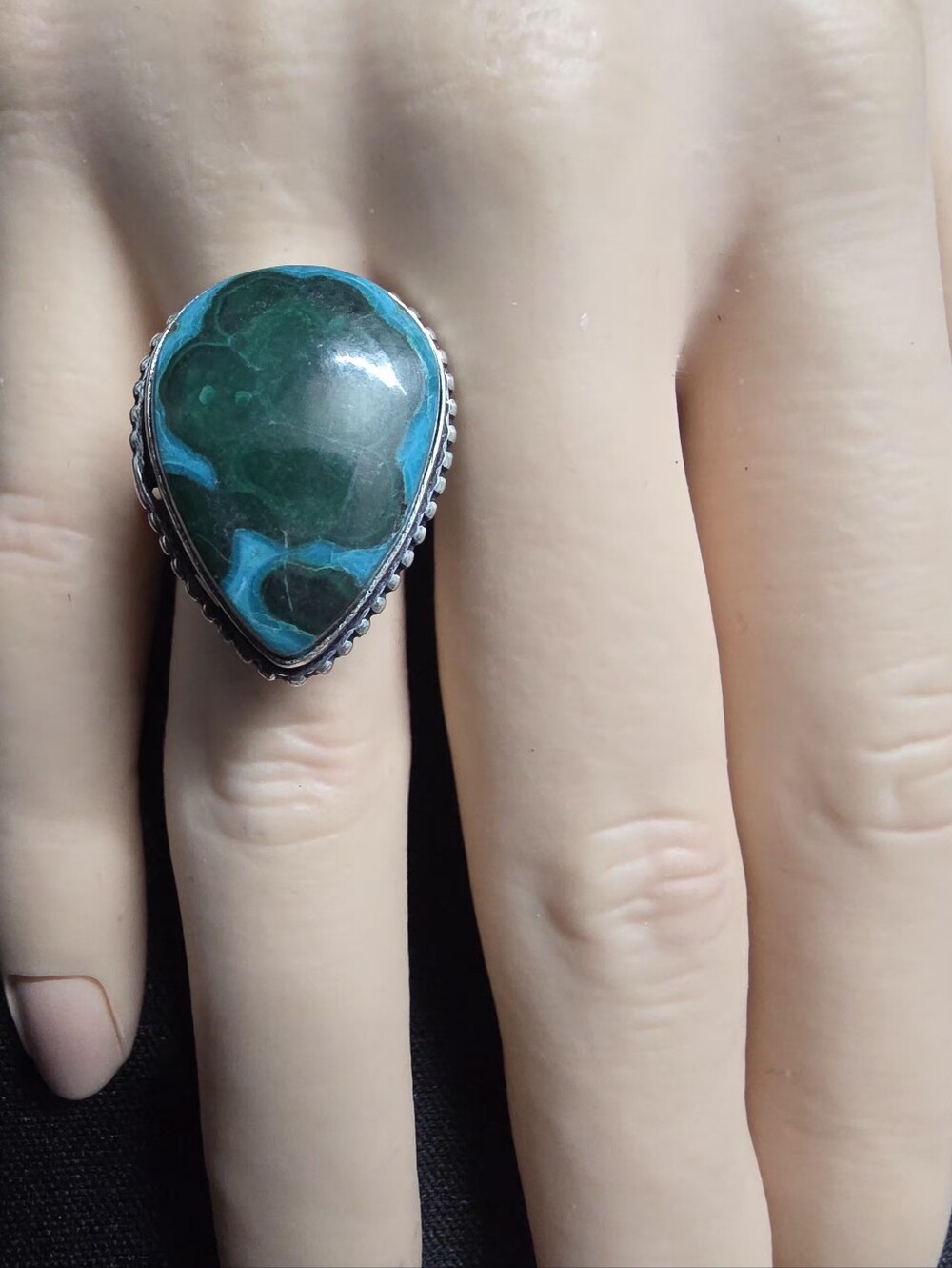 925 Sterling Silver Blue Green Natural Stone